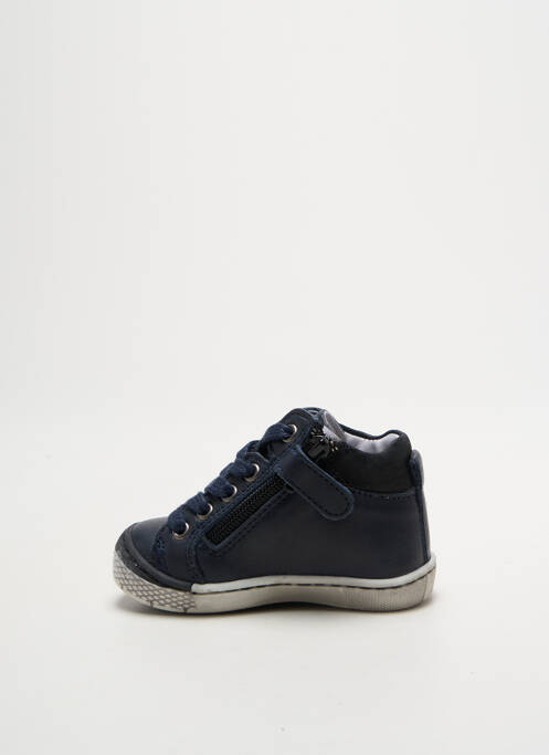 Bottillons tissage satiné bout rond bleu BELLAMY garcon