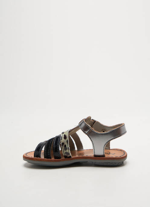 Sandales/nu pieds tissage satiné bout ouvert argent MINIBEL fille