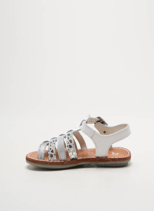 Sandales/nu pieds tissage satiné bout ouvert argent MINIBEL fille