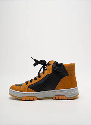Baskets nubuck bout rond jaune BABYBOTTE garçon