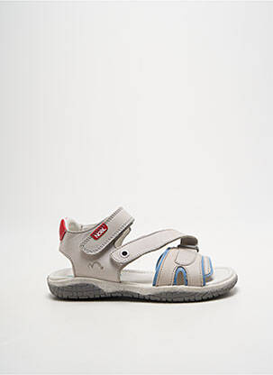 Sandales/nu pieds fermeture scratch bout ouvert gris NOËL fille