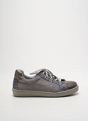 Baskets tissage tissage pailleté bout rond gris MINIBEL fille