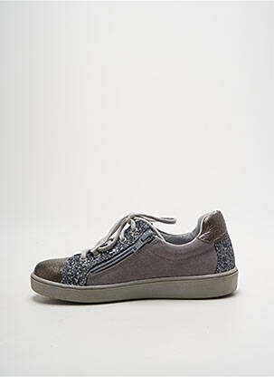 Baskets tissage tissage pailleté bout rond gris MINIBEL fille