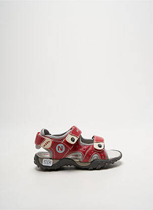 Sandales/nu pieds tissage satiné bout ouvert rouge NOËL garçon