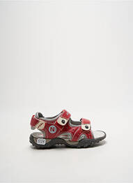 Sandales/nu pieds tissage satiné bout ouvert rouge NOËL garçon