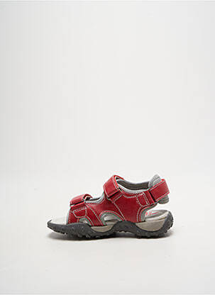 Sandales/nu pieds tissage satiné bout ouvert rouge NOËL garçon