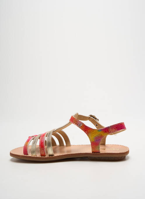 Sandales/nu pieds tissage satiné bout ouvert or MINIBEL fille