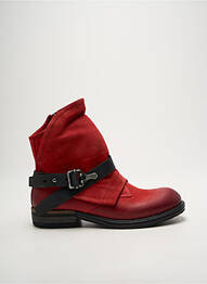 Bottines/boots matière lisse talon plat jusqu'à 3cm rouge METAMORF'OSE femme
