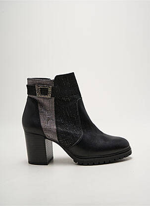 Bottines/boots matière lisse talon de 7 à 9cm noir GEO-REINO femme