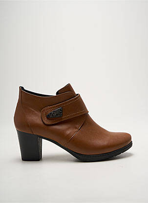 Bottines/boots matière lisse talon de 7 à 9cm marron GEO-REINO femme
