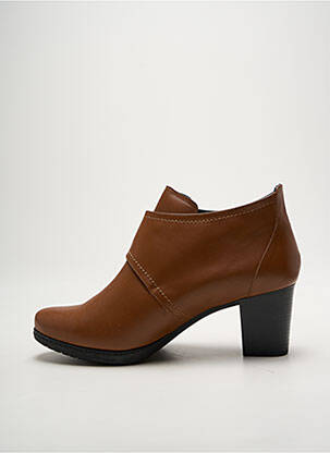 Bottines/boots matière lisse talon de 7 à 9cm marron GEO-REINO femme