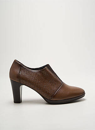 Derbies tissage satiné talon de 7 à 9cm marron BAERCHI femme