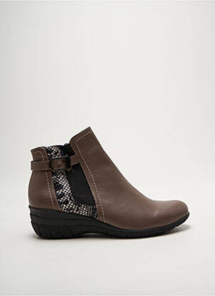 Bottines/boots matière lisse talon de 4 à 6cm marron GEO-REINO femme