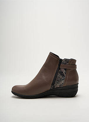 Bottines/boots matière lisse talon de 4 à 6cm marron GEO-REINO femme