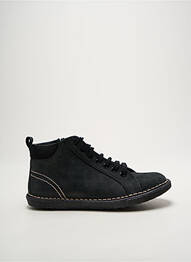 Baskets nubuck talon plat jusqu'à 3cm noir BRAN'S femme