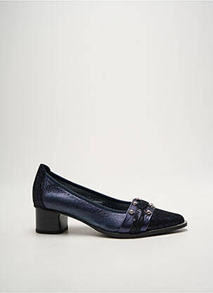 Escarpins tissage satiné talon de 4 à 6cm bleu J.METAYER femme