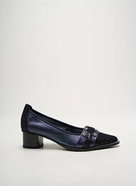 Escarpins tissage satiné talon de 4 à 6cm bleu J.METAYER femme