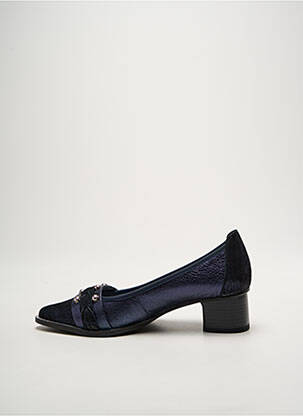 Escarpins tissage satiné talon de 4 à 6cm bleu J.METAYER femme
