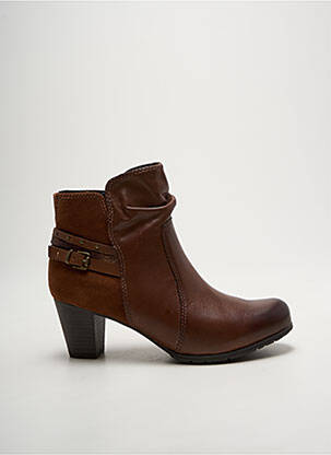 Bottines/boots matière lisse talon de 4 à 6cm marron JANA femme