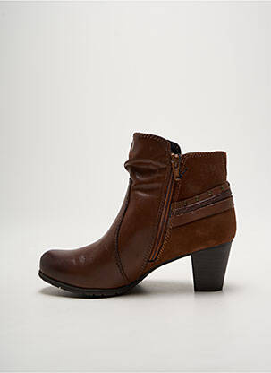 Bottines/boots matière lisse talon de 4 à 6cm marron JANA femme
