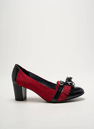 Escarpins matière lisse talon de 4 à 6cm rouge J.METAYER femme