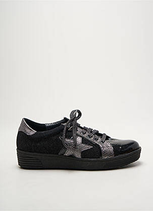 Baskets nubuck talon plat jusqu'à 3cm noir GEO-REINO femme