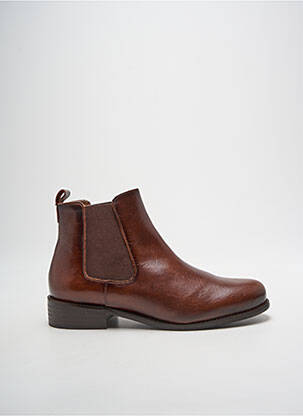 Bottines/boots matière lisse talon plat jusqu'à 3cm marron ROCK & ROSE femme