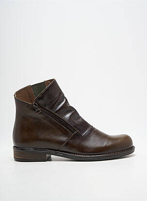 Bottines/boots matière lisse talon plat jusqu'à 3cm vert ROCK & ROSE femme