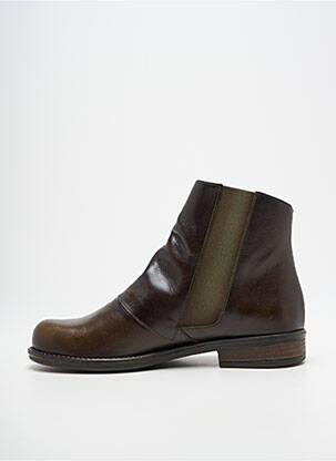 Bottines/boots matière lisse talon plat jusqu'à 3cm vert ROCK & ROSE femme