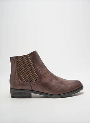 Bottines/boots matière lisse talon plat jusqu'à 3cm marron JANA femme