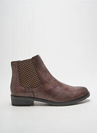 Bottines/boots matière lisse talon plat jusqu'à 3cm marron JANA femme