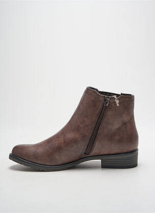 Bottines/boots matière lisse talon plat jusqu'à 3cm marron JANA femme