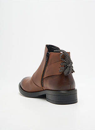 Bottines/boots tissage satiné talon plat jusqu'à 3cm marron OTTILIA femme