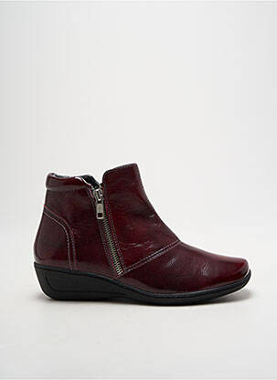 Bottines/boots fermeture zippée talon de 4 à 6cm rouge OTTILIA femme