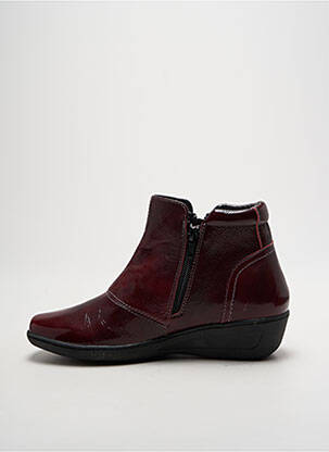 Bottines/boots fermeture zippée talon de 4 à 6cm rouge OTTILIA femme