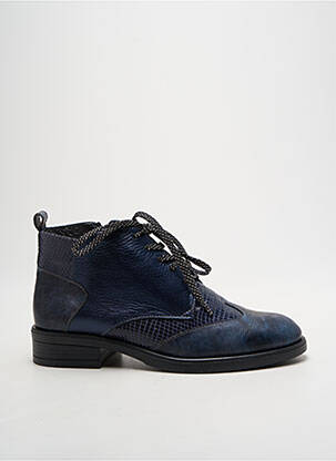 Bottines/boots matière lisse talon plat jusqu'à 3cm bleu OTTILIA femme