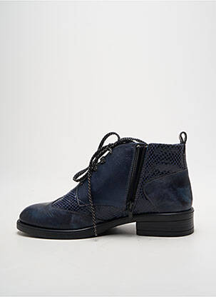 Bottines/boots matière lisse talon plat jusqu'à 3cm bleu OTTILIA femme