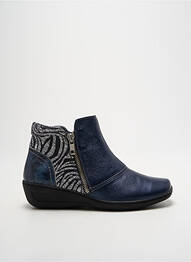 Bottines/boots matière lisse talon plat jusqu'à 3cm bleu OTTILIA femme