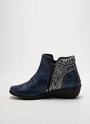 Bottines/boots matière lisse talon plat jusqu'à 3cm bleu OTTILIA femme
