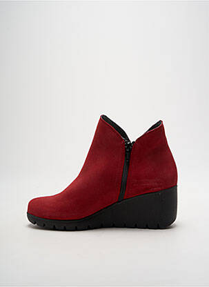 Bottines/boots bout rond talon de 4 à 6cm rouge OTTILIA femme