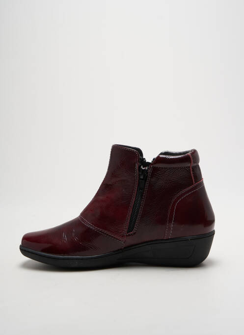 Bottines/boots fermeture zippée talon de 4 à 6cm rouge OTTILIA femme