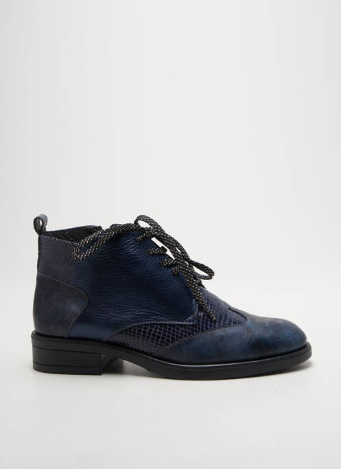 Bottines/boots matière lisse talon plat jusqu'à 3cm bleu OTTILIA femme