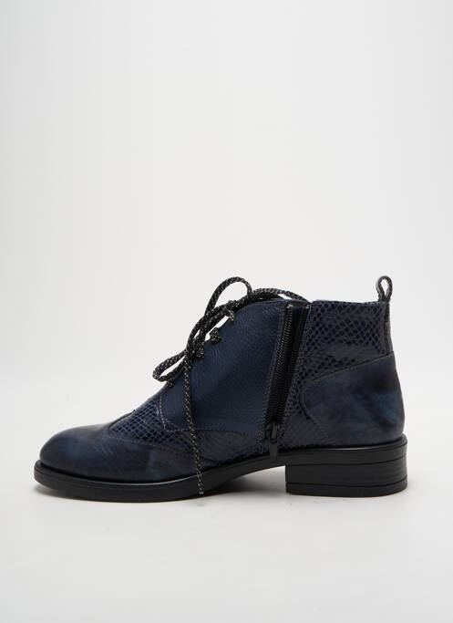 Bottines/boots matière lisse talon plat jusqu'à 3cm bleu OTTILIA femme