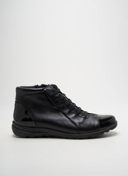 Baskets matière lisse talon plat jusqu'à 3cm noir BAERCHI femme