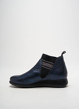 Bottines/boots matière lisse talon plat jusqu'à 3cm bleu BAERCHI femme