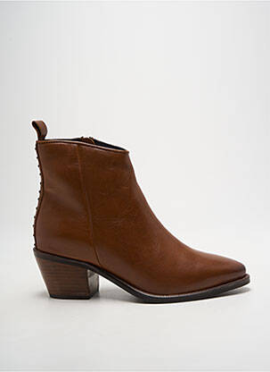 Bottines/boots matière lisse talon de 4 à 6cm marron ELUE PAR NOUS femme