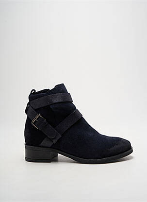 Bottines/boots tissage satiné talon plat jusqu'à 3cm bleu TAMARIS femme