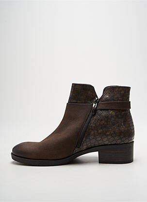 Bottines/boots tissage satiné talon plat jusqu'à 3cm marron TAMARIS femme