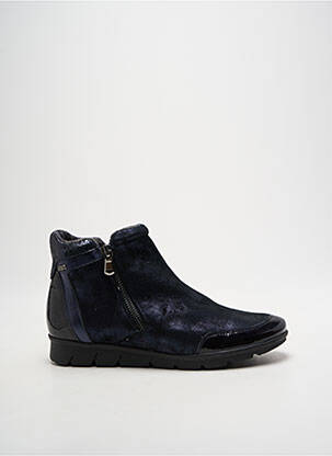 Bottines/boots matière lisse talon plat jusqu'à 3cm bleu ATK femme
