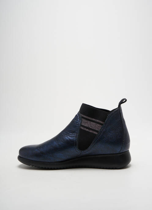 Bottines/boots matière lisse talon plat jusqu'à 3cm bleu BAERCHI femme